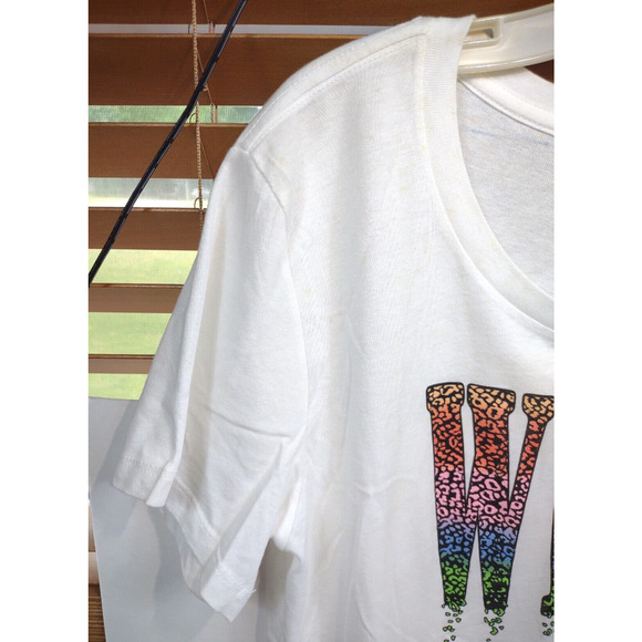 Vintage Rainforest Cafe Nashville Logo T-Shirt White Glitter WILD XXL 90s - Picture 8 of 8